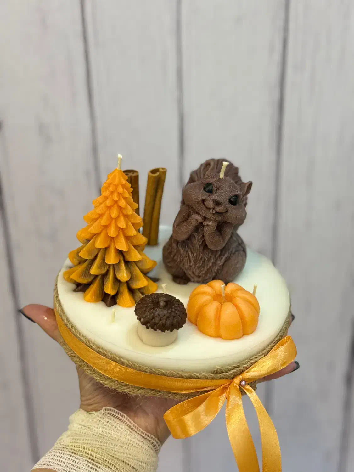 سینی شمع سنجاب و کدو|صنایع دستی و سایر لوازم تزئینی|تهران, گلستان (شهرک راه آهن)|دیوار