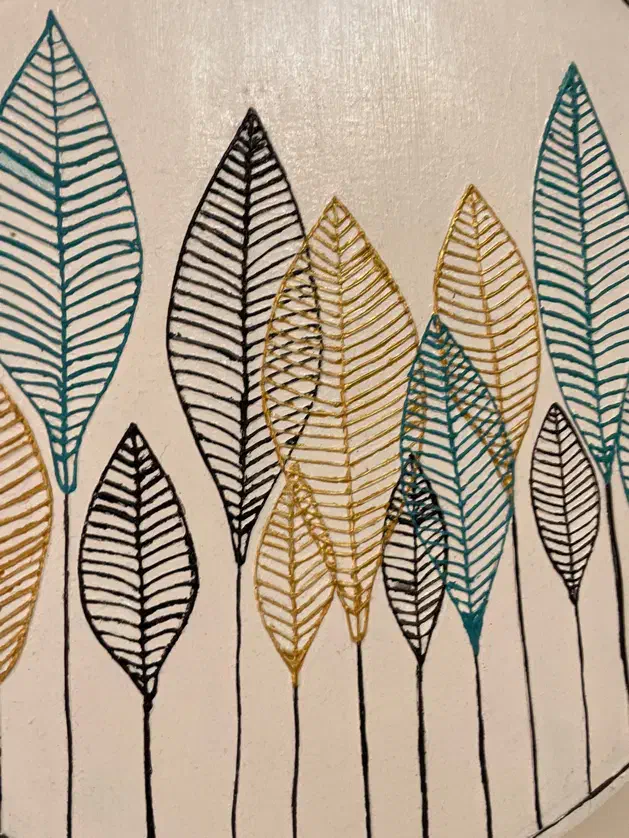 تابلو لیپان گرد طرح برگ|تابلو، نقاشی، عکس|تهران, شهرک امید|دیوار