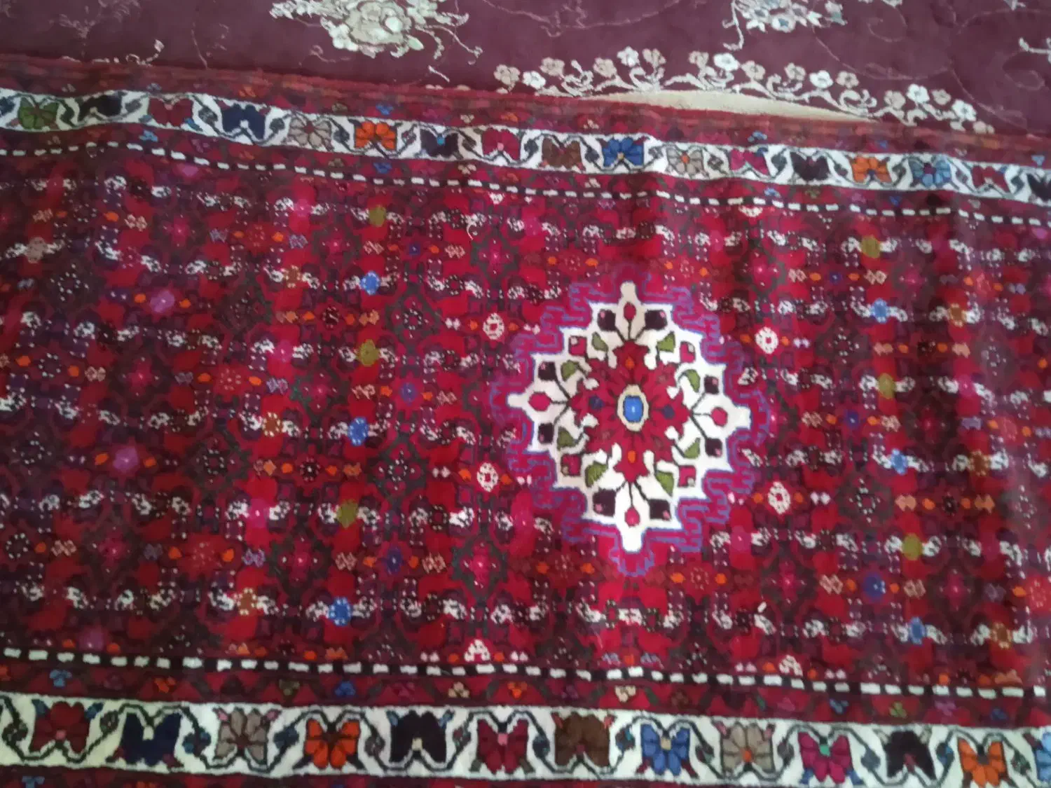 قالی دستبافت رو پله ای|فرش|ملایر, |دیوار