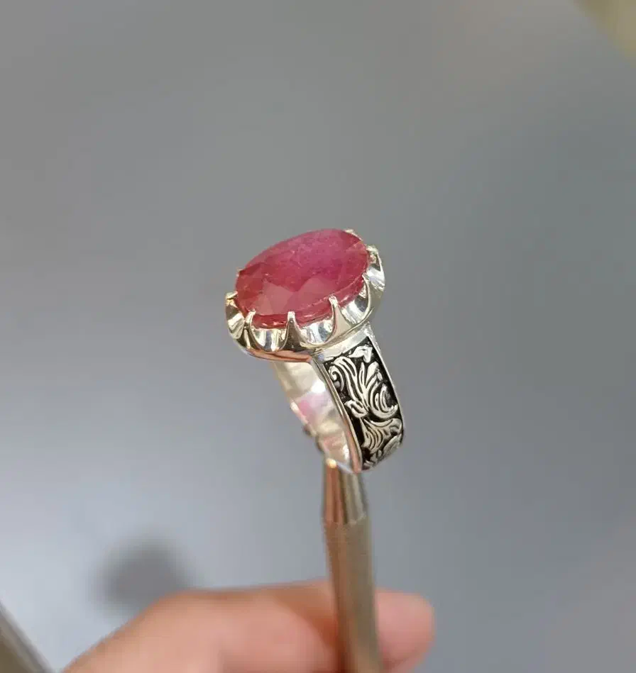 انگشتر دستساز نقره یاقوت سرخ آفریقا|جواهرات|گرگان, |دیوار