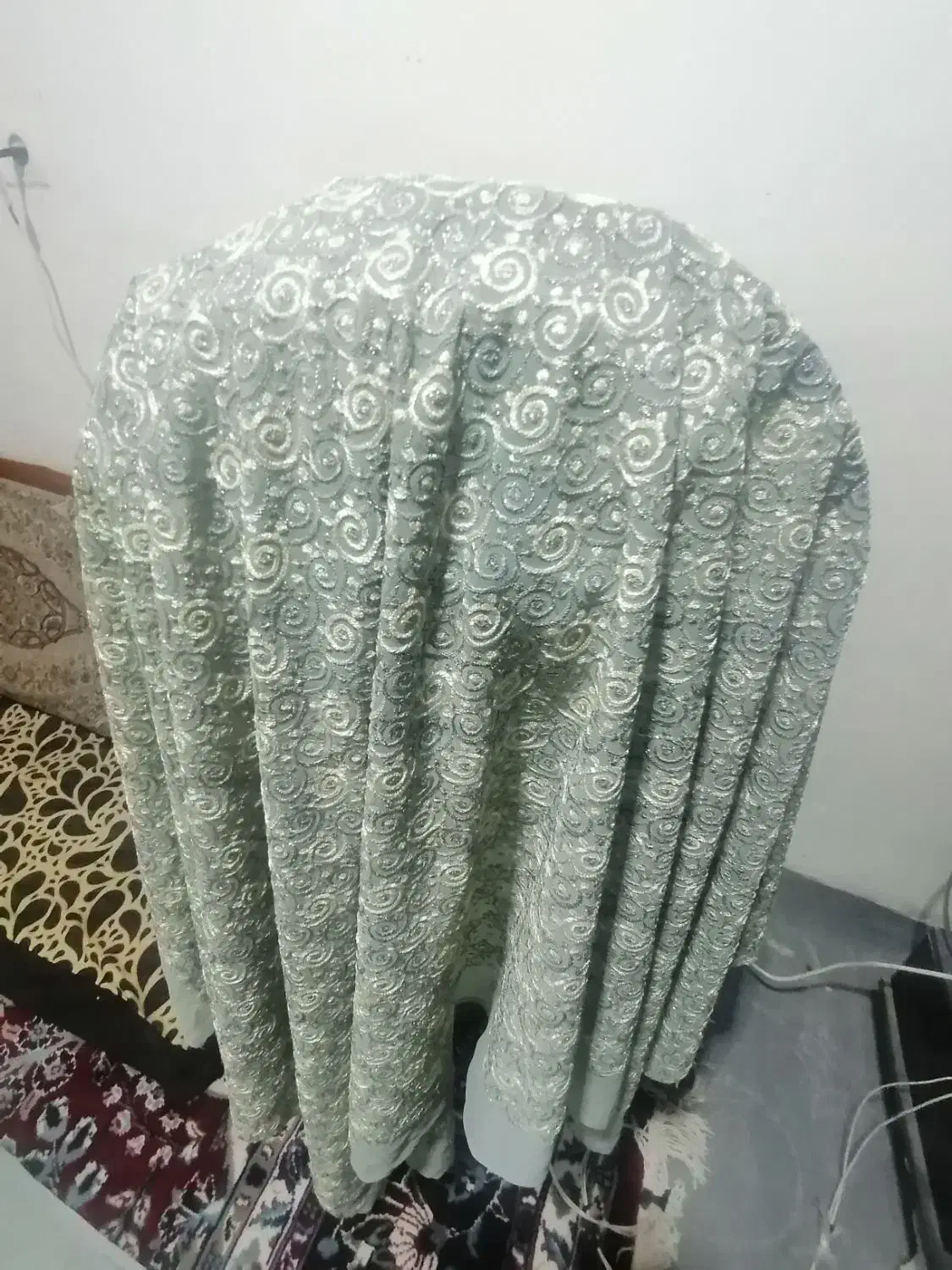 پارچه مجلسی گیپور سبز رنگ|لباس|کرمان, |دیوار