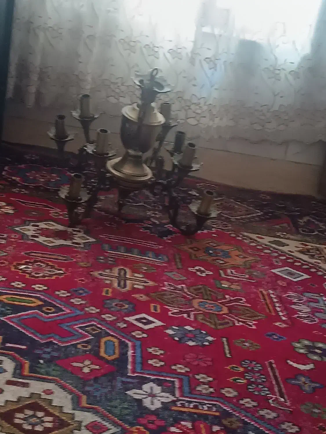 لوستر ۸شعله برنز ۵ تومن سالم|لوستر و چراغ آویز|بناب, |دیوار