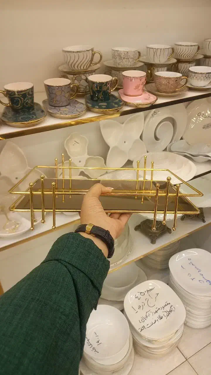 سینی کف آینه|ظروف سرو و پذیرایی|قم, نیروگاه|دیوار