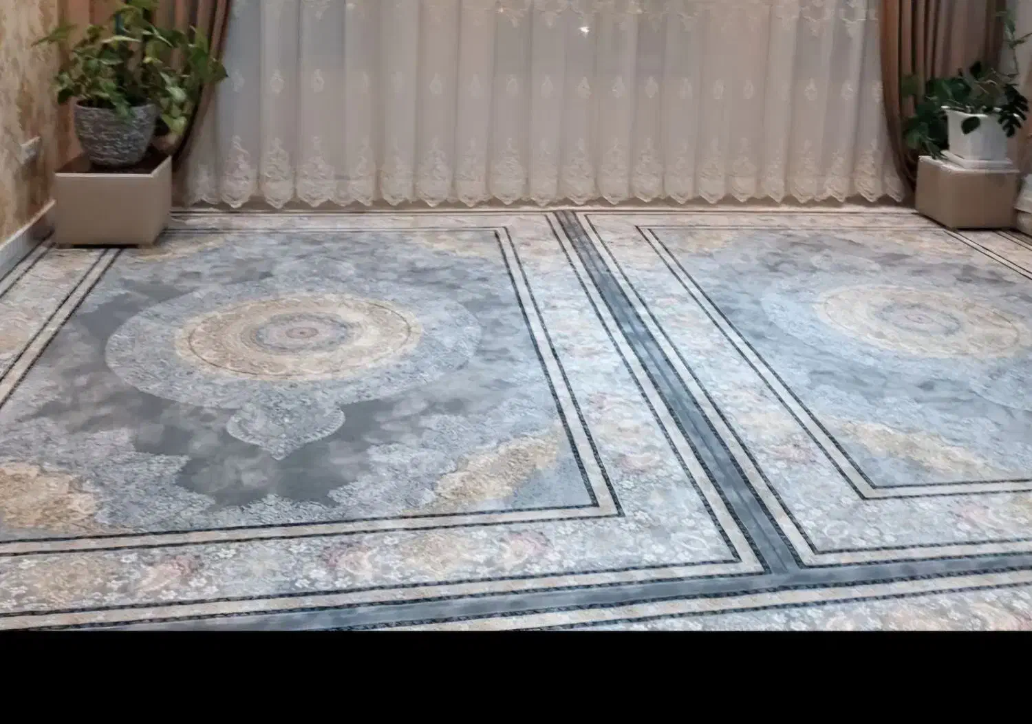 فرش ۹متری ماشینی ۱۲۰۰ شانه. ۳۶۰۰تراکم|فرش|گرمی, |دیوار