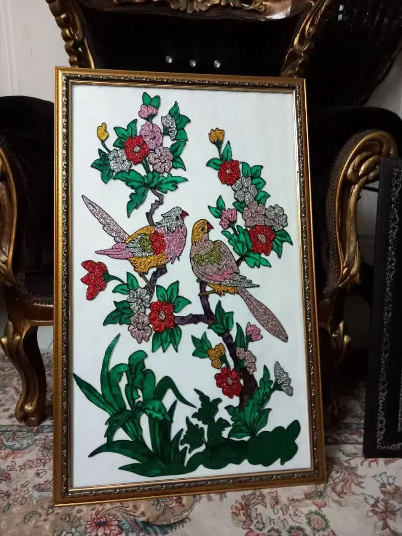 تابلو بزرگ و زیبا کارروشیشه قابل شستشو|تابلو، نقاشی، عکس|لاهیجان, شهید آوینی|دیوار