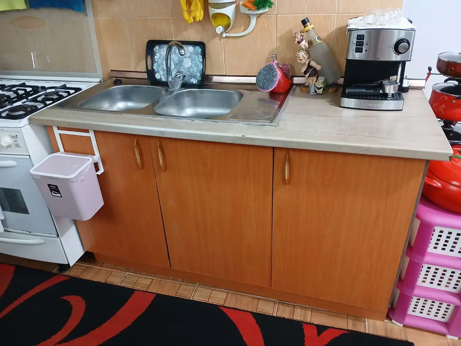 کابینت ملامین|آب‌چکان و نظم‌دهنده ظروف|رشت, نخودچر|دیوار