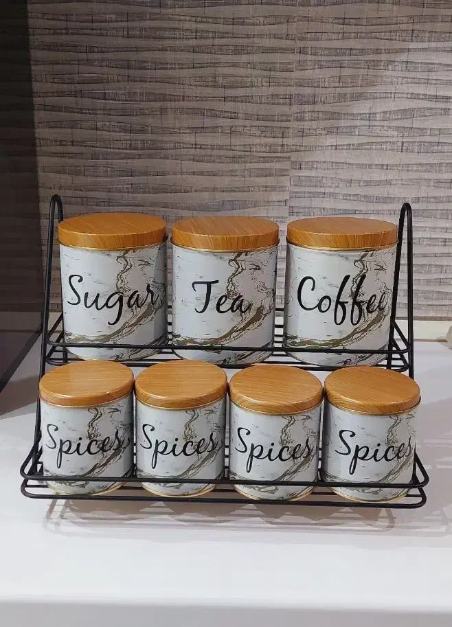 ست پاسماوری ۷ تیکه فلزی فانتزی با استند|ظروف نگهدارنده، پلاستیکی، یکبارمصرف|قرچک, مهدیه|دیوار