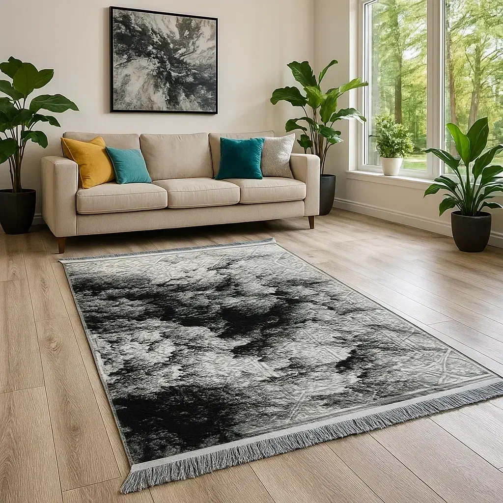 فرش پذیرایی نقرهای مشکی شیک کاشان۱/۵و۴و۶و۹و۱۲متری|فرش|تهران, بازار|دیوار