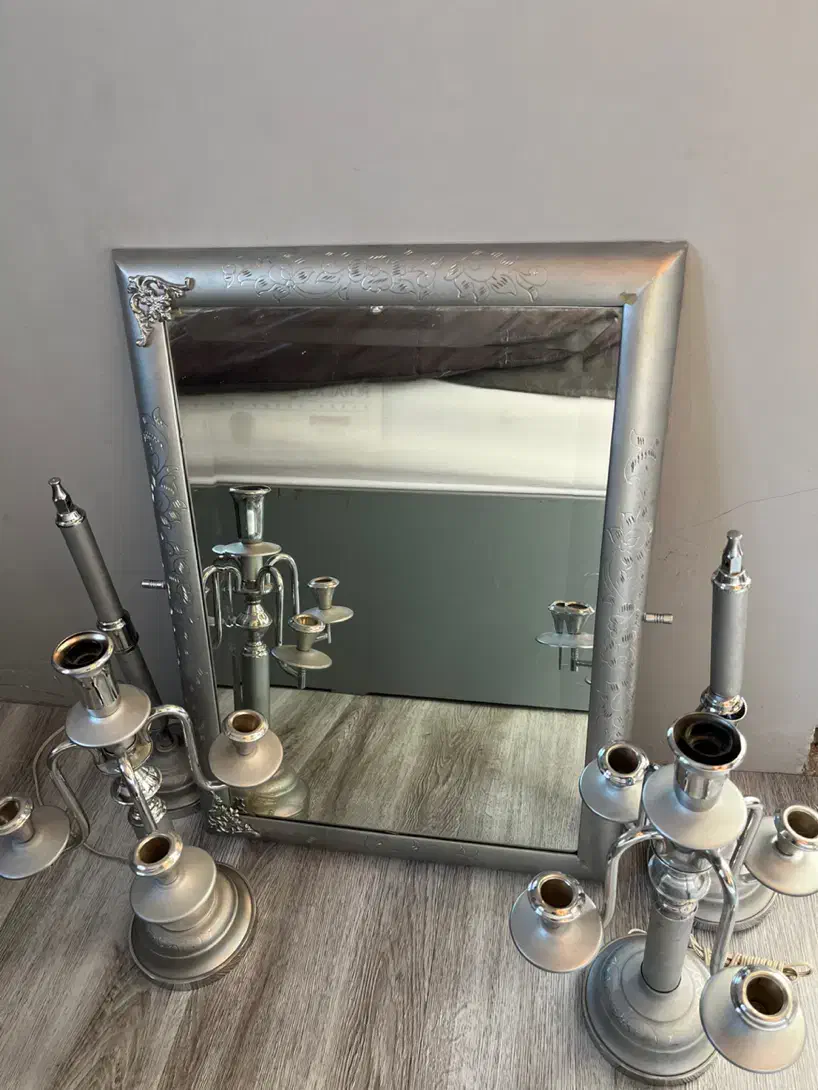 اینه و شمعدان|آینه|طرقبه, |دیوار