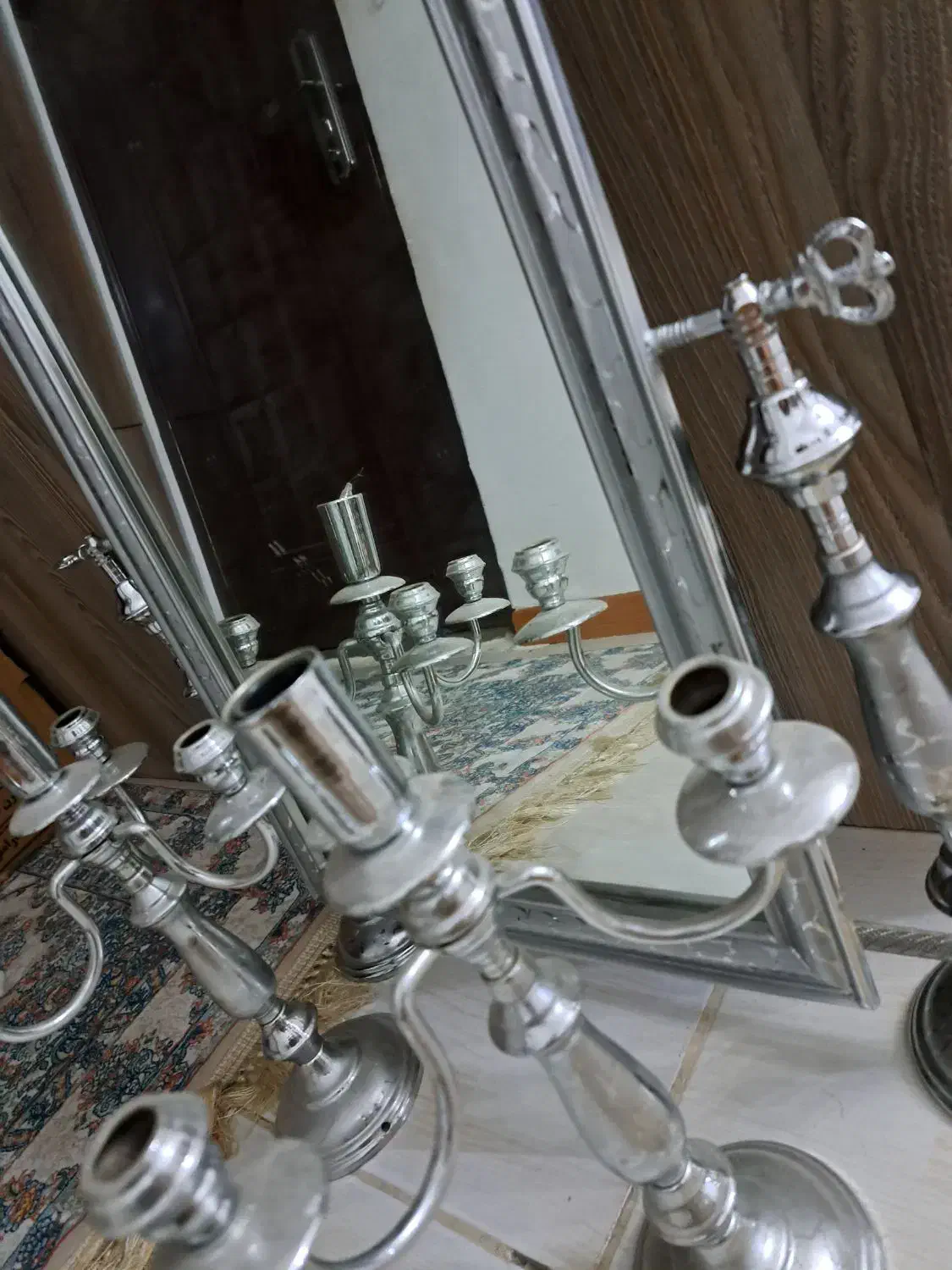 آینه و شمعدان|آینه|محمدیه-قزوین, |دیوار