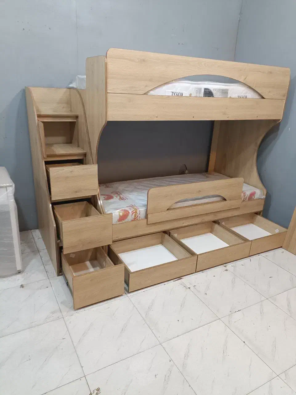 تخت دوطبقه شیک مدل D-075 نما ساده|تخت و سرویس خواب|رشت, جانبازان|دیوار