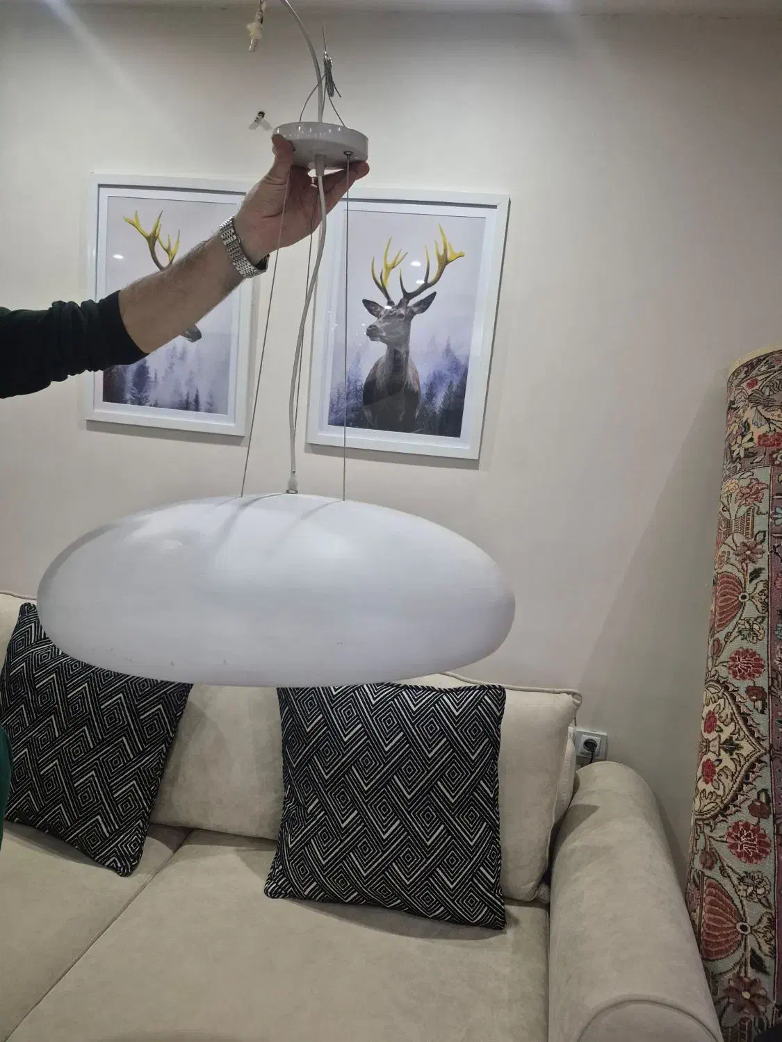 لوستر سفید مدرن|لوستر و چراغ آویز|تنکابن, |دیوار