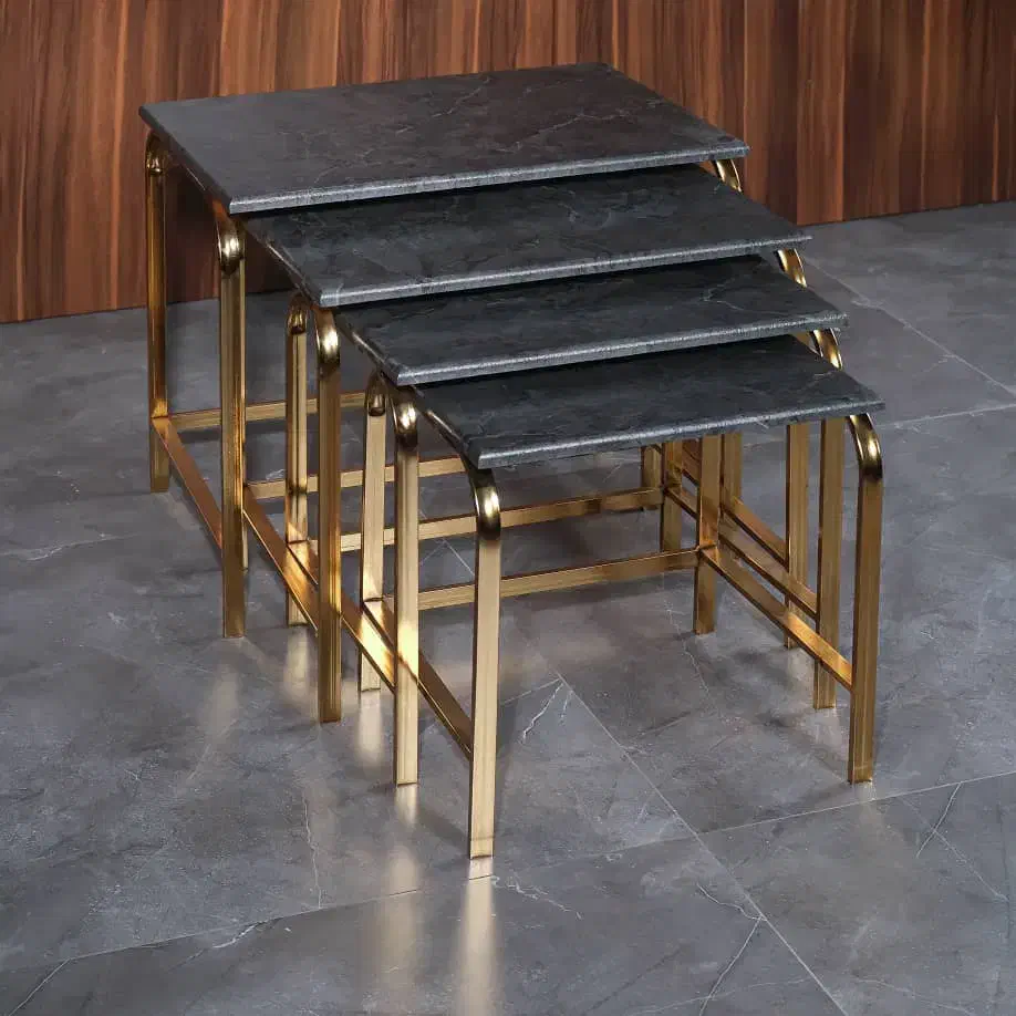 میز جلومبلی و عسلی فلزی طرح سنگ|مبلمان خانگی و میز عسلی|همدان, |دیوار