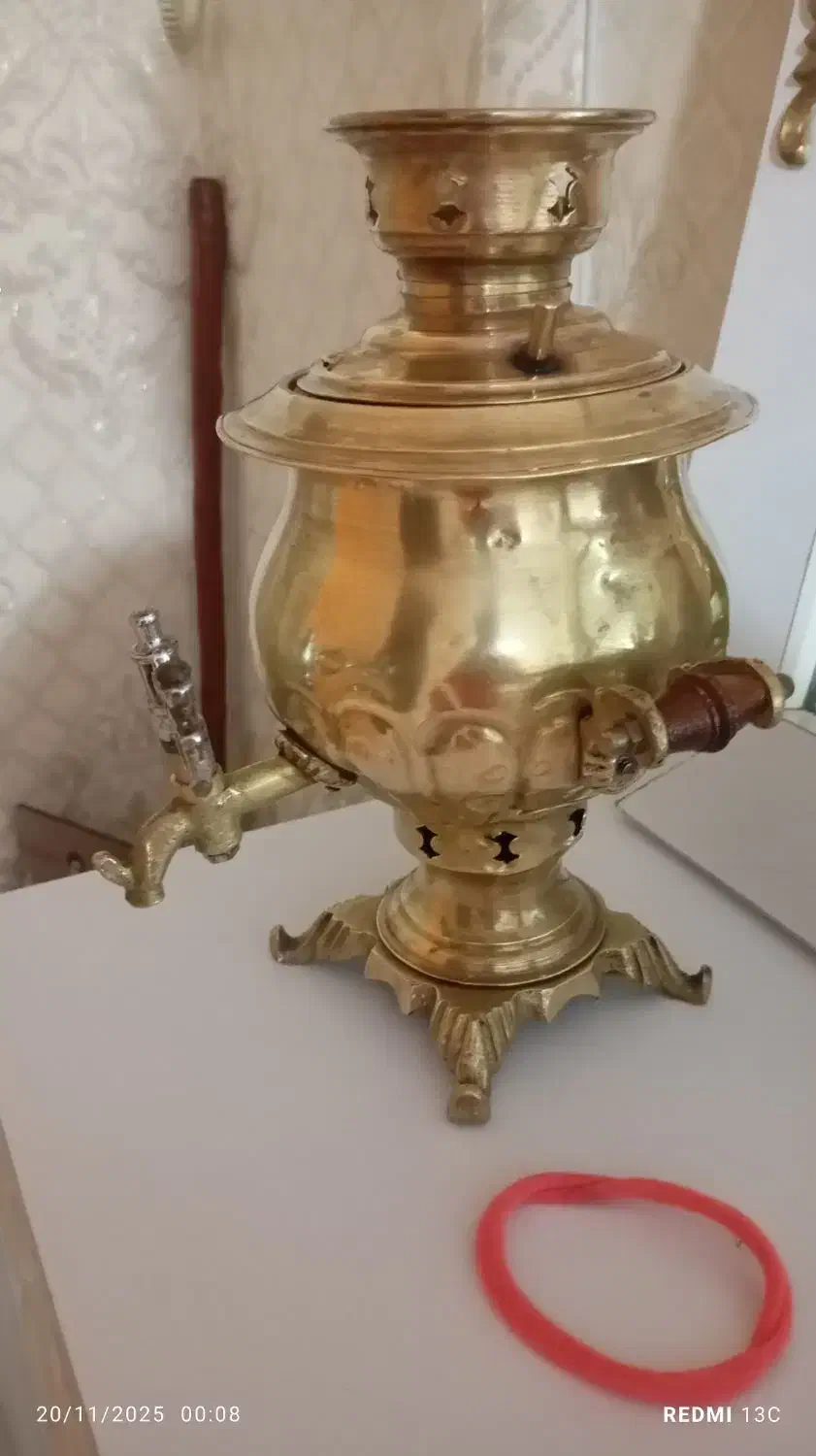 سماوربرنجی ضخیم|سماور، چای‌ساز، قهوه‌ساز|قرچک, شهرک طلائیه|دیوار