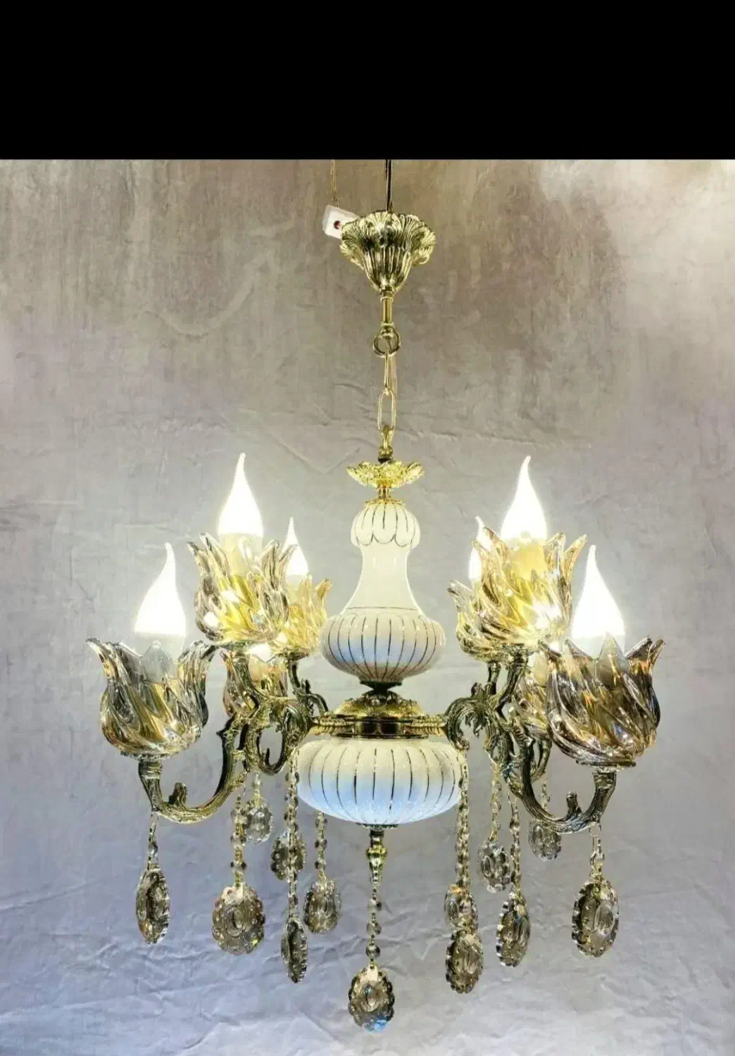 لوستر 8 شعله  تولید انواع لوستر های برنزی|لوستر و چراغ آویز|اراک, |دیوار