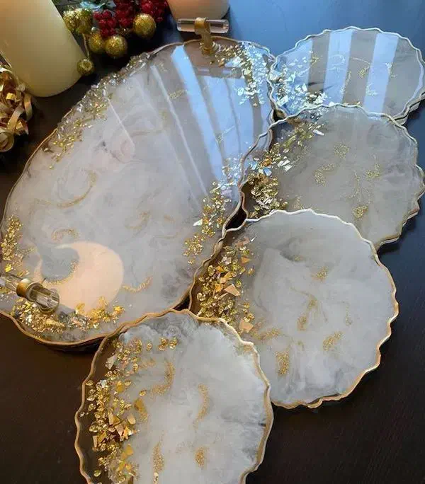 ست زرد وسفید|ظروف سرو و پذیرایی|زاهدان, |دیوار