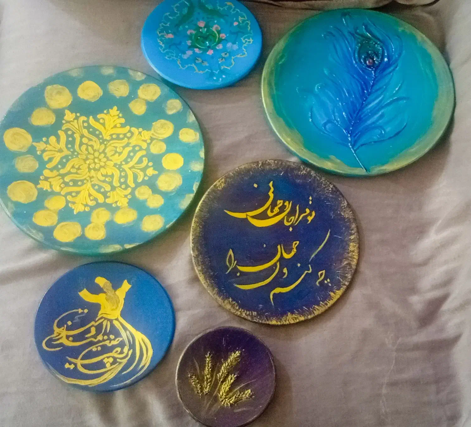 دیوار کوب سفالی خیلی زیبا و شیک کار دست ست شش تایی|تابلو، نقاشی، عکس|بندرعباس, |دیوار