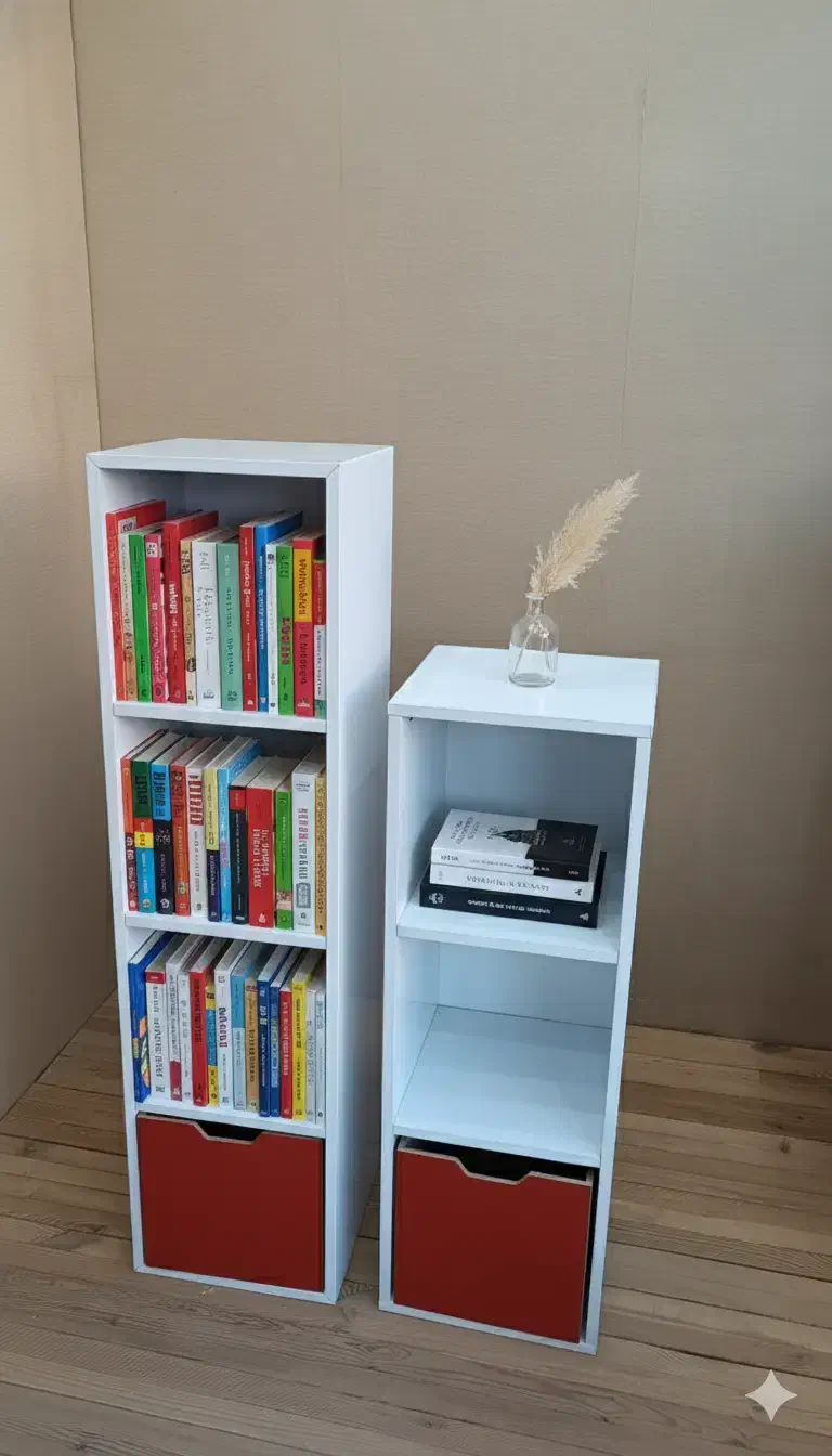 کتابخانه به همراه باکس مدل ایکیا|کتابخانه، شلف، قفسه‌های دیواری|محمدشهر, ولدآباد بزرگ|دیوار