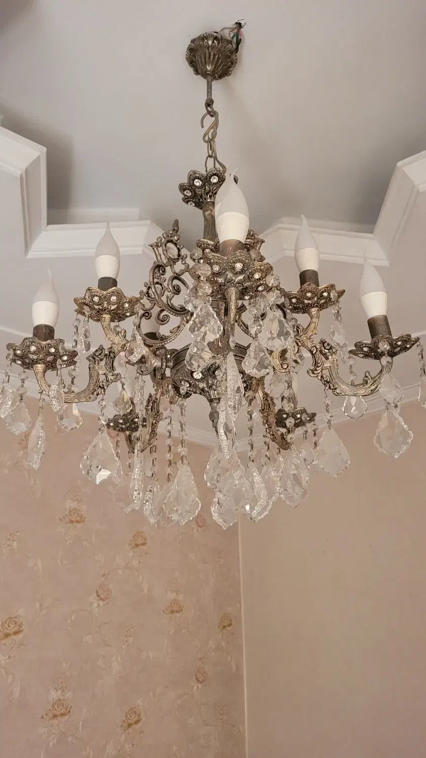 لوستر ۵ شاخه ۱۰ شعله و ۳ شاخه ۶ شعله تمام برنز|لوستر و چراغ آویز|تهران, خانی آباد نو شمالی|دیوار