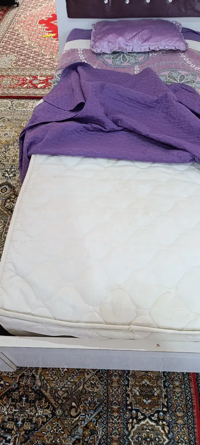 تخت تک نفره شیک با تشک فنری|تخت و سرویس خواب|سراجو, |دیوار