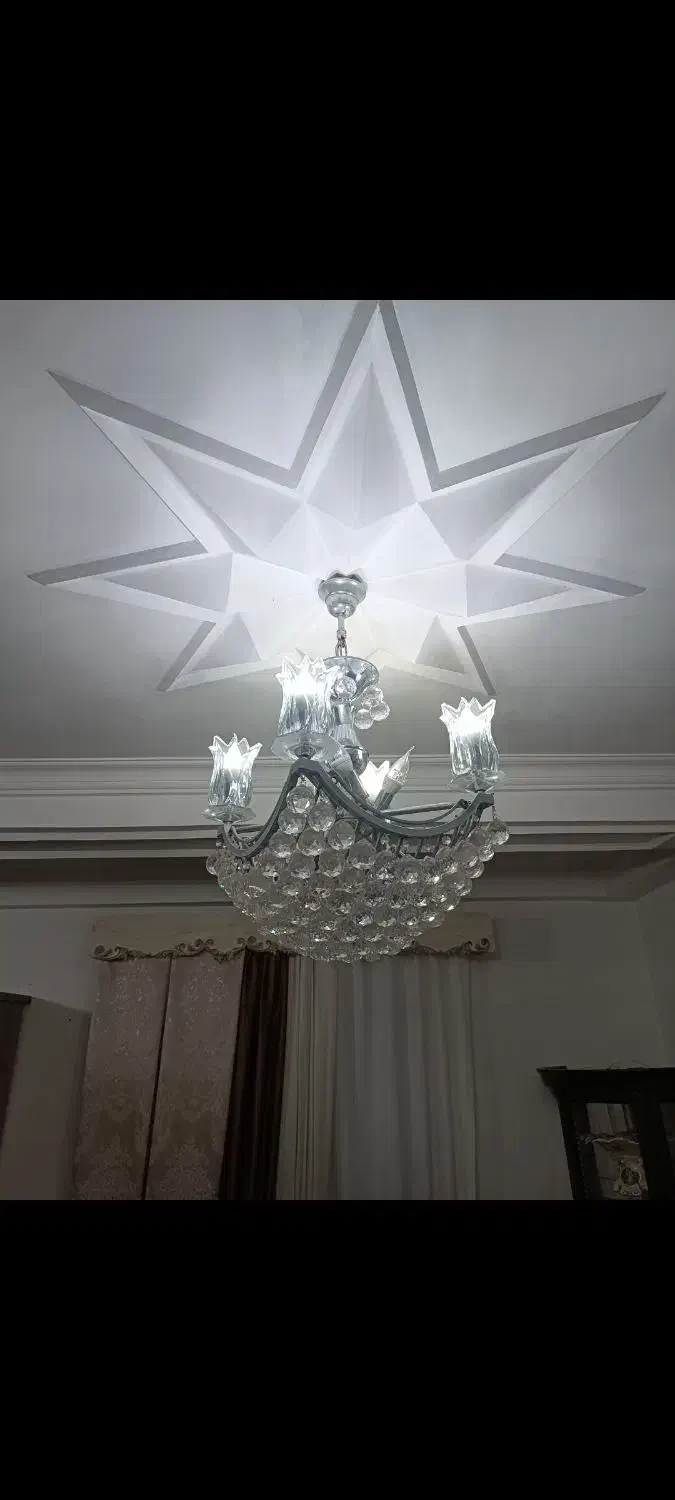 سه عدد لوستر خوشه ای با پایه استیل|لوستر و چراغ آویز|رشت, آب و برق|دیوار