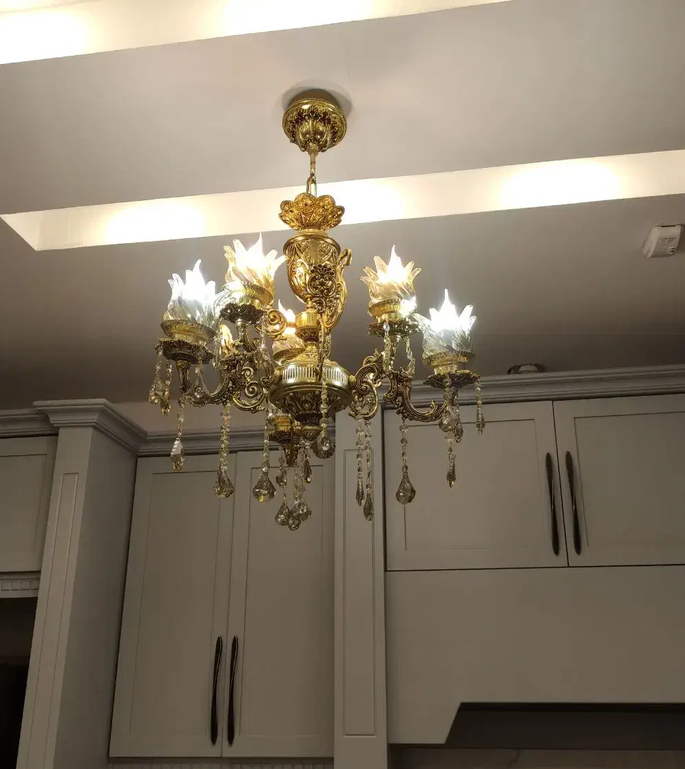 لوستر ۳شاخه ۶شعله|لوستر و چراغ آویز|مشهد, نیروی هوایی|دیوار