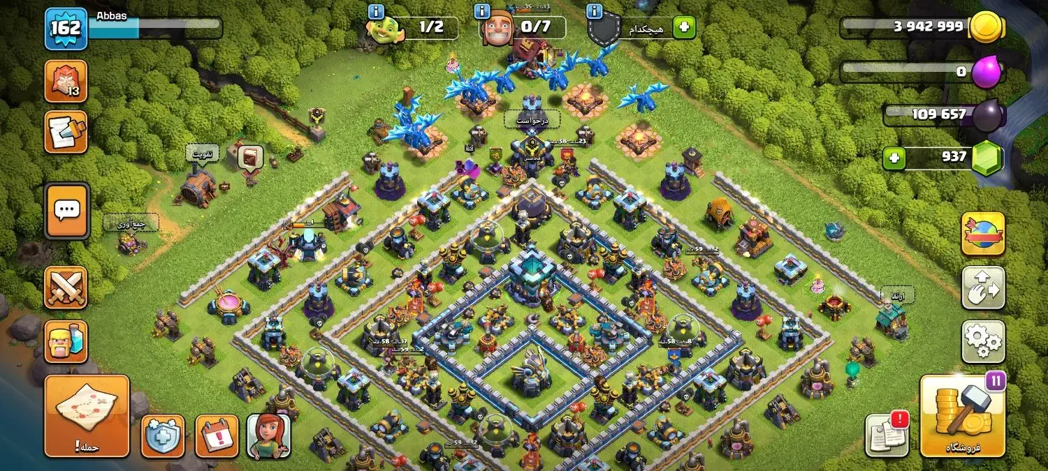 اکانت کلش اف کلنز تاون ۱۳|کنسول، بازی ویدئویی و آنلاین|اصفهان, توپخانه ارتش|دیوار