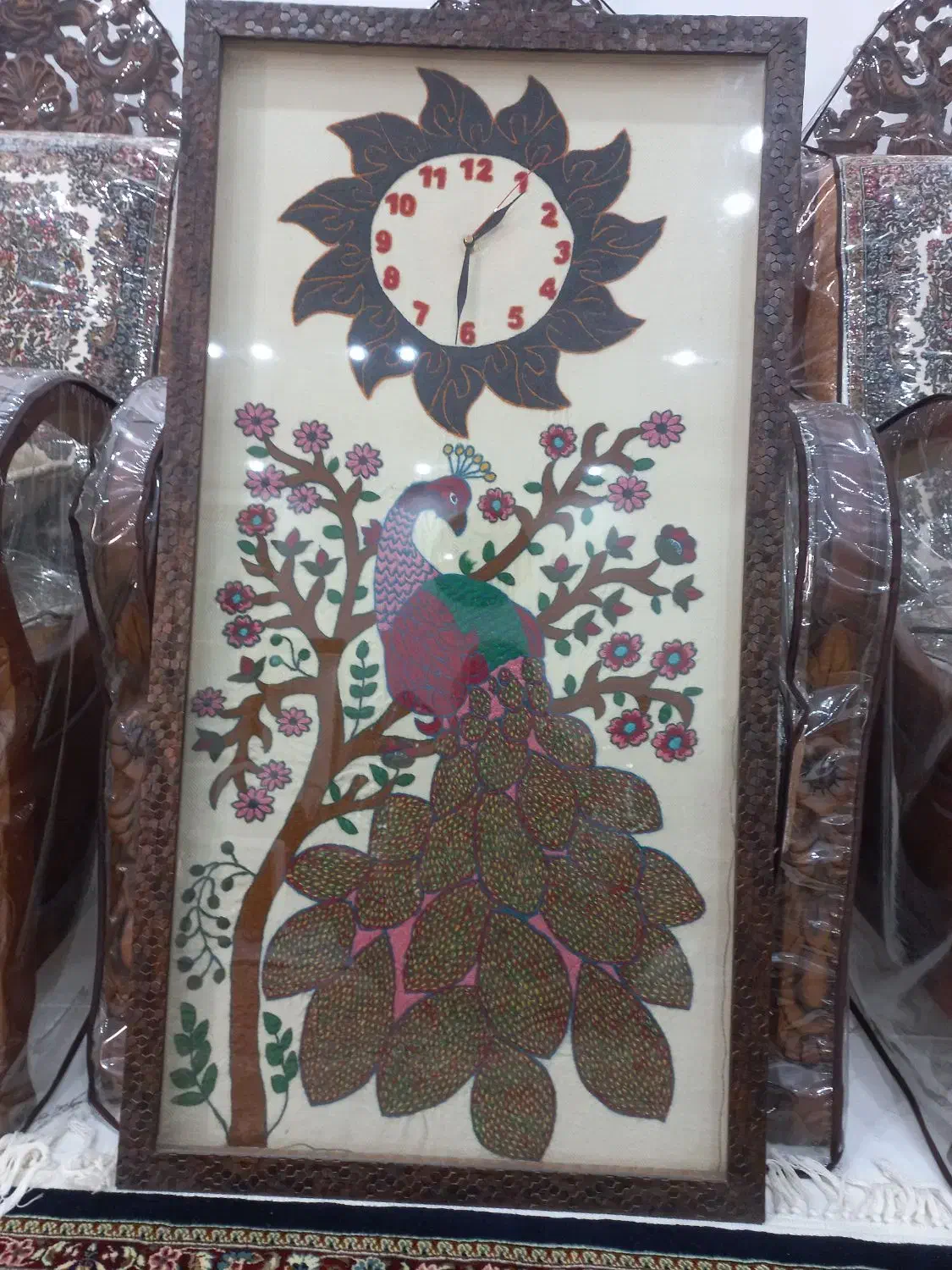 پته ساعت قاب گرفته|صنایع دستی و سایر لوازم تزئینی|سیرجان, |دیوار