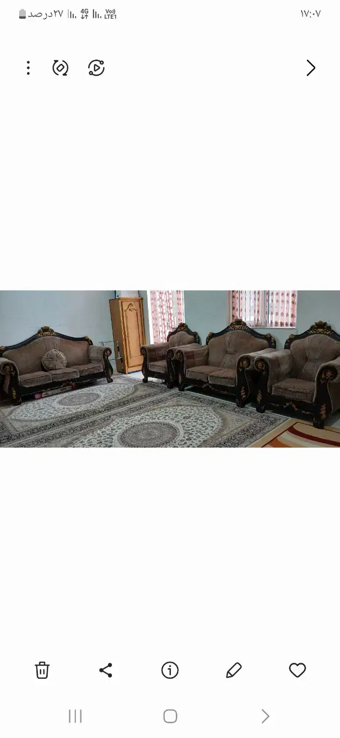 مبل هفت نفره کارکرده چوب اصل ۶میلیون تومان مقطوع|مبلمان خانگی و میز عسلی|ماکو, |دیوار