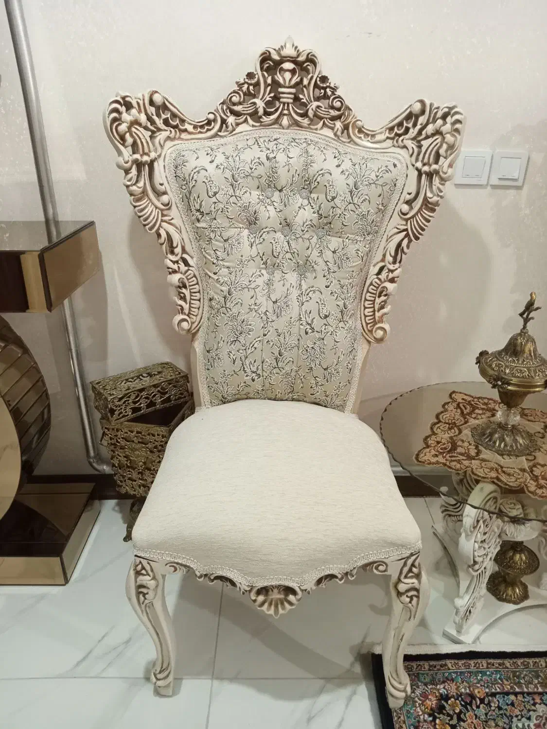 غذاخوری چهارنفره جنس چوب پارچه ترک اصل بامیز|میز و صندلی غذاخوری|ماکو, |دیوار