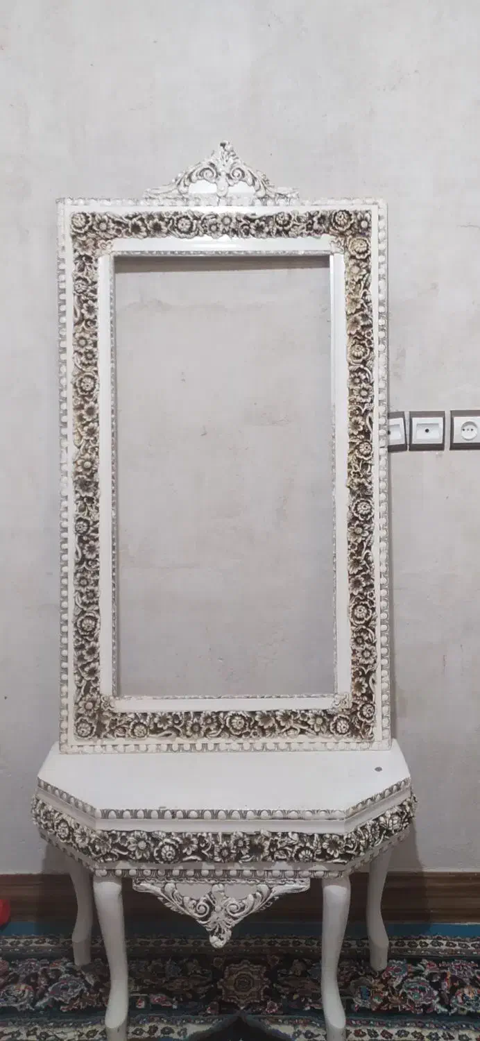 اینه کنسول سلطنتی سفید|بوفه، ویترین، کنسول|کازرون, |دیوار