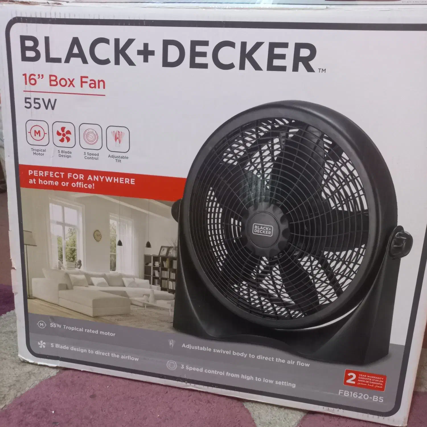 پنکه رومیزی بلاک اند دیکر|پنکه و تصفیه‌کنندهٔ هوا|شیراز, باغ تخت|دیوار