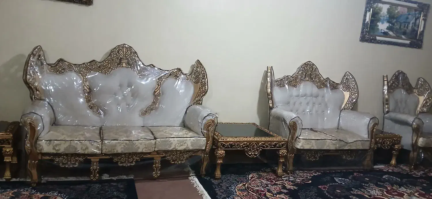 مبل سلطنتی 9 نفره درحدآک|مبلمان خانگی و میز عسلی|مسجد سلیمان, |دیوار