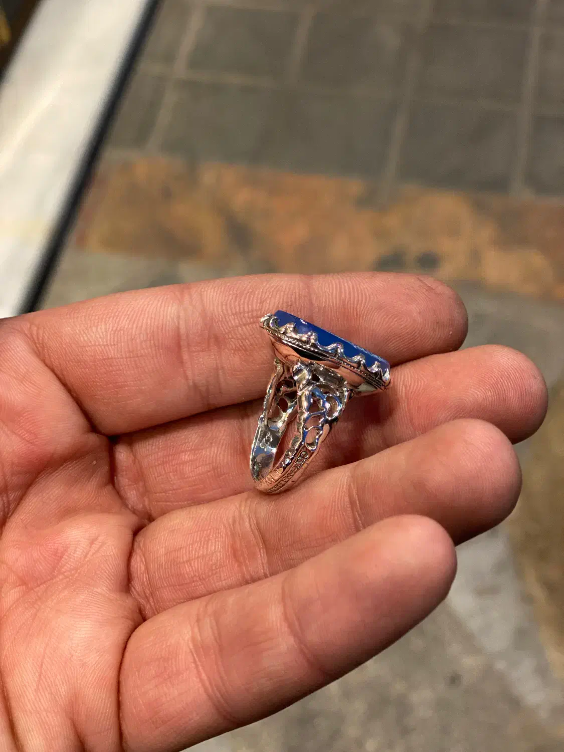 انگشتر نقره عقیق آبی|جواهرات|تهران, جوادیه|دیوار