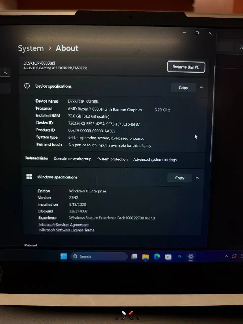 Asus gaming tuf A15 FA507RR|رایانه همراه|تهران, گاندی|دیوار