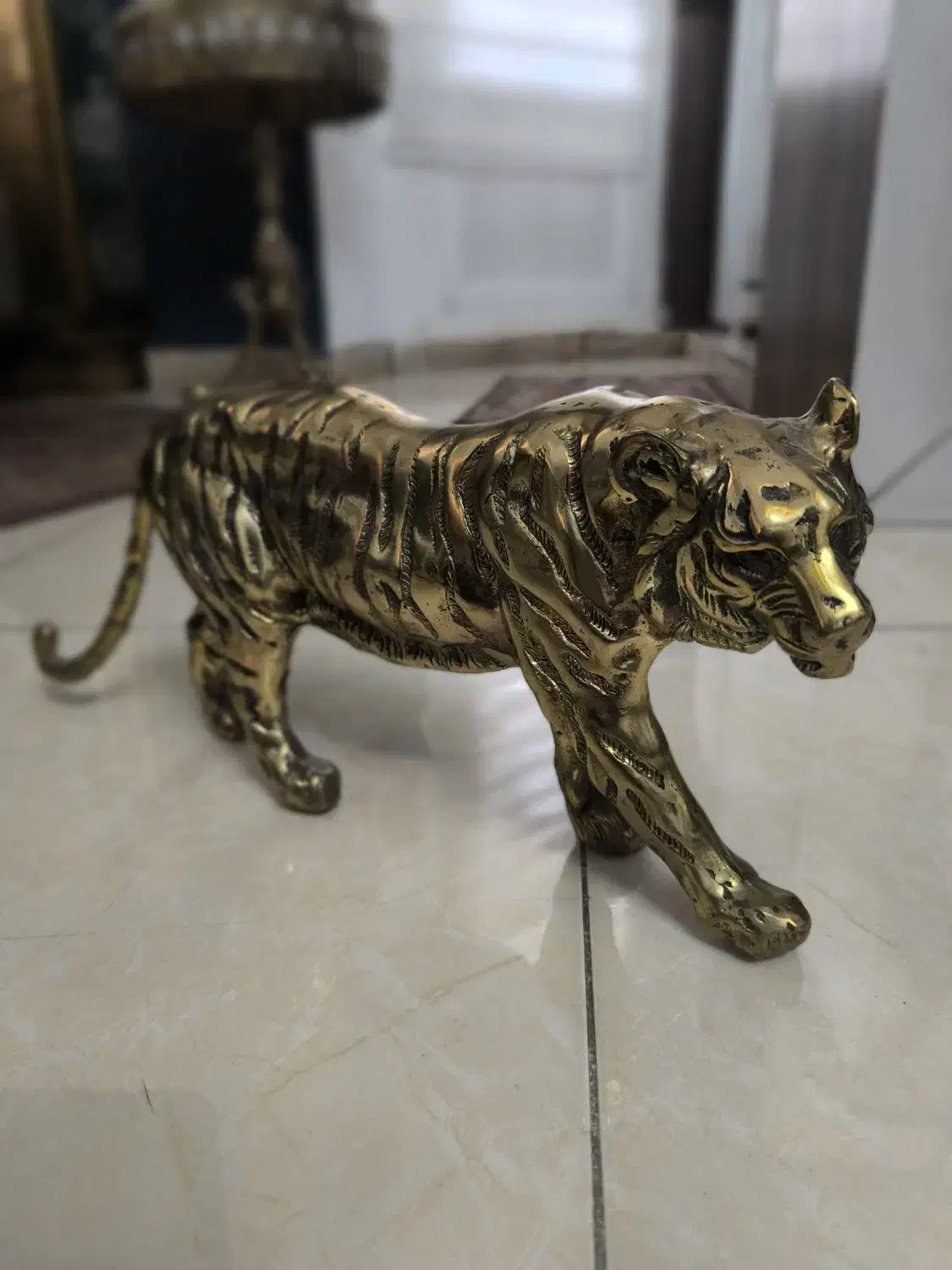 ببر برنجی دکوری|مجسمه، تندیس، ماکت|ورامین, ورامین|دیوار