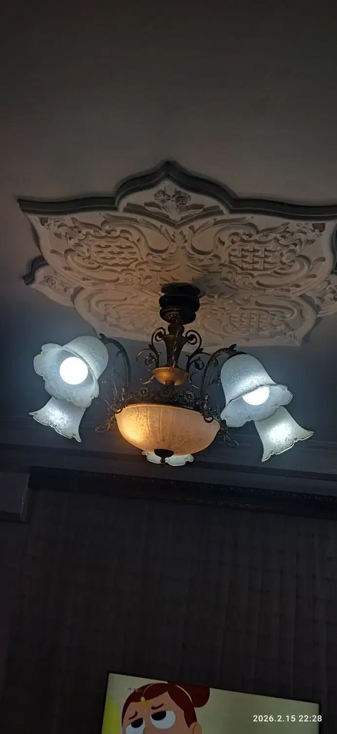 لوستر ۵شاخه تمیز|لوستر و چراغ آویز|تنکابن, |دیوار