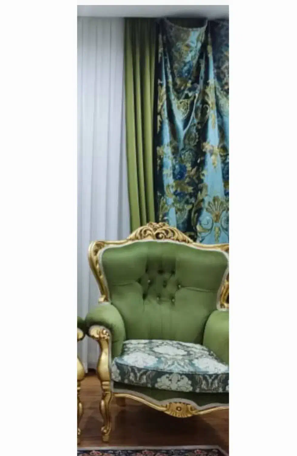 پرده تور خارجی در حد نو و دو طرف والان ترک|پرده، رانر، رومیزی|پردیس, فاز ۱۱|دیوار