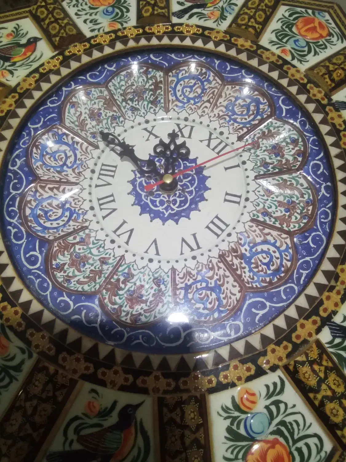 حکاکی مرغ و طاووس|ساعت دیواری و تزئینی|کرمانشاه, |دیوار