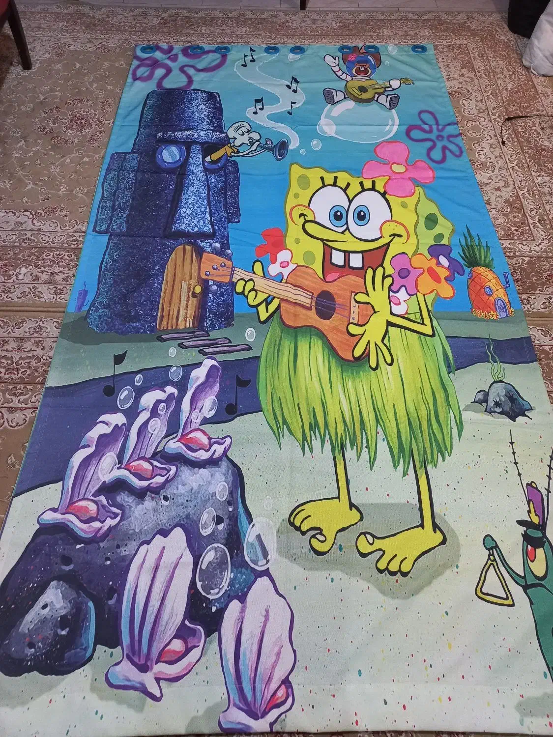 فرش و پرده طرح باب اسفنجی|فرش|شهریار, شهرک وائین|دیوار