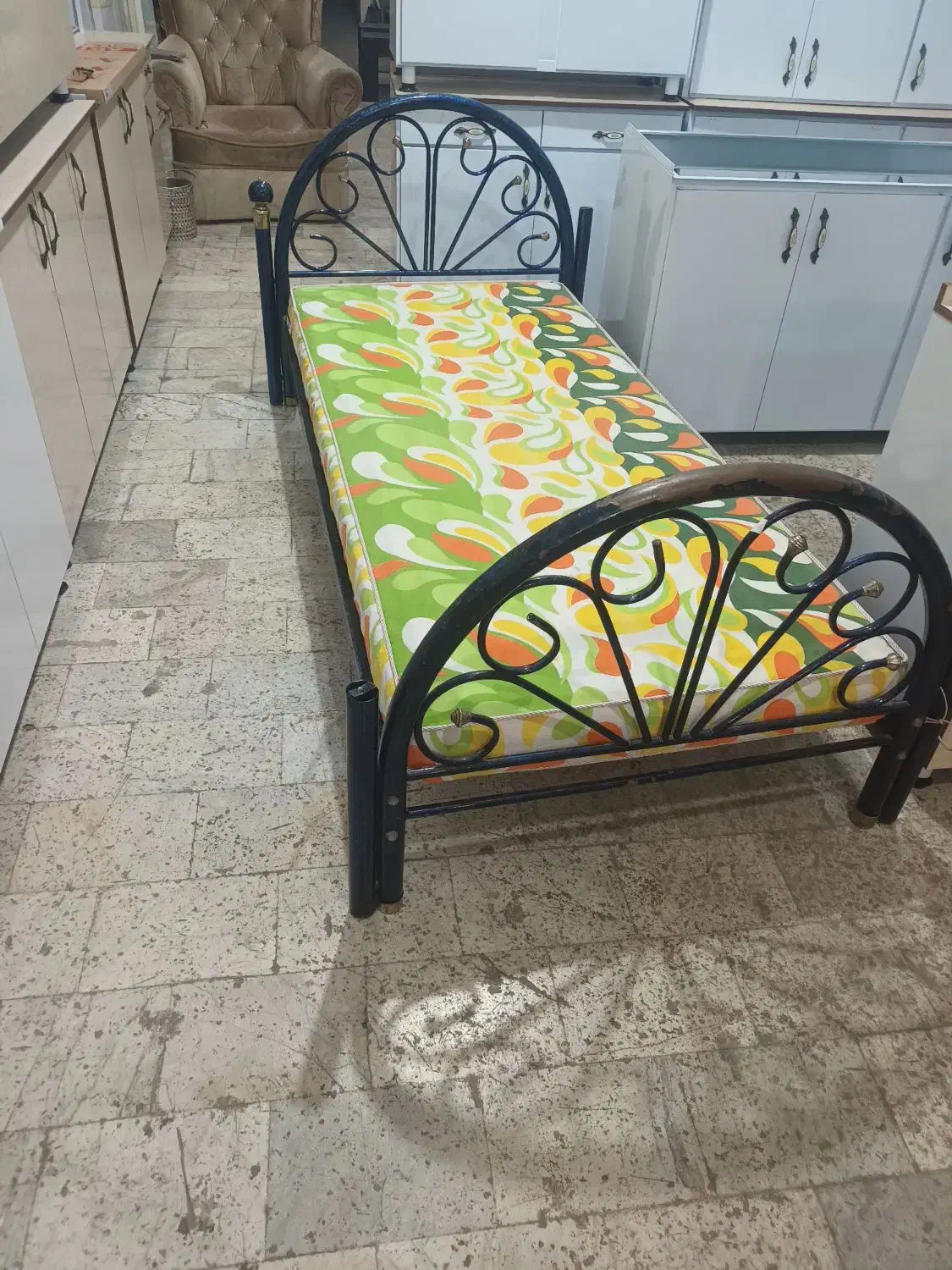 تخت خواب تک نفره فلزی|تشک تختخواب|اردبیل, |دیوار
