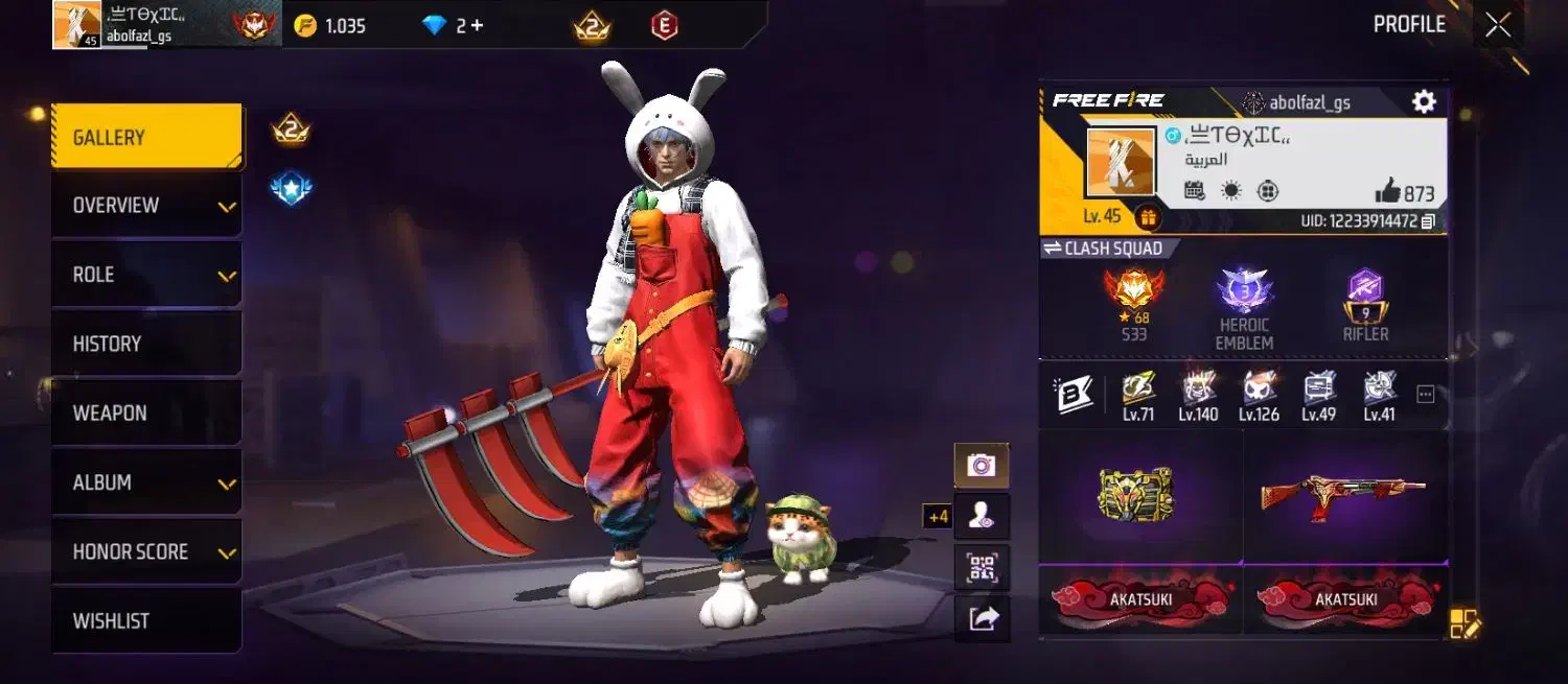 اکانت فری فایر|کنسول، بازی ویدئویی و آنلاین|پیرانشهر, |دیوار