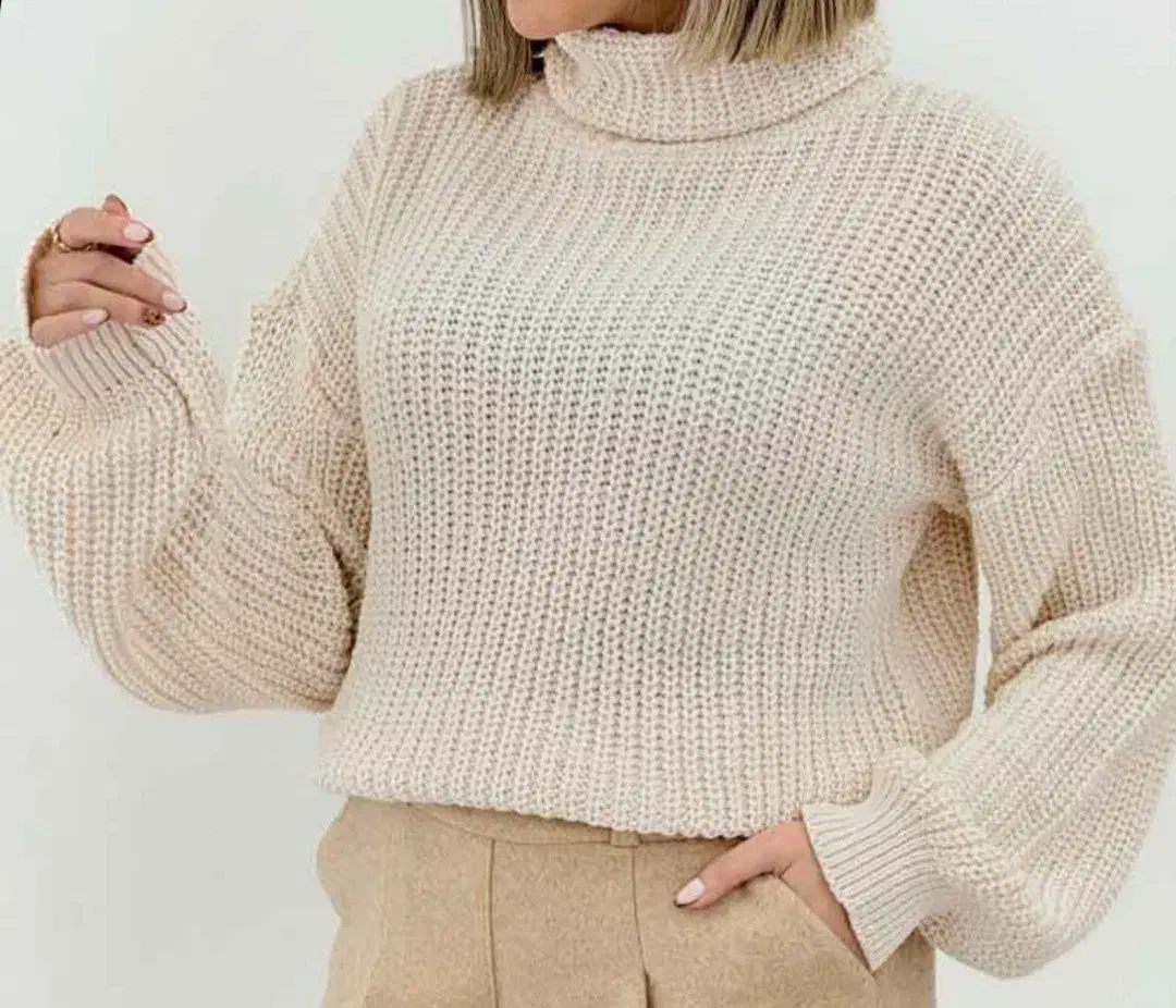 بافت یقه اسکی رنگ استخوانی|لباس|بوکان, |دیوار