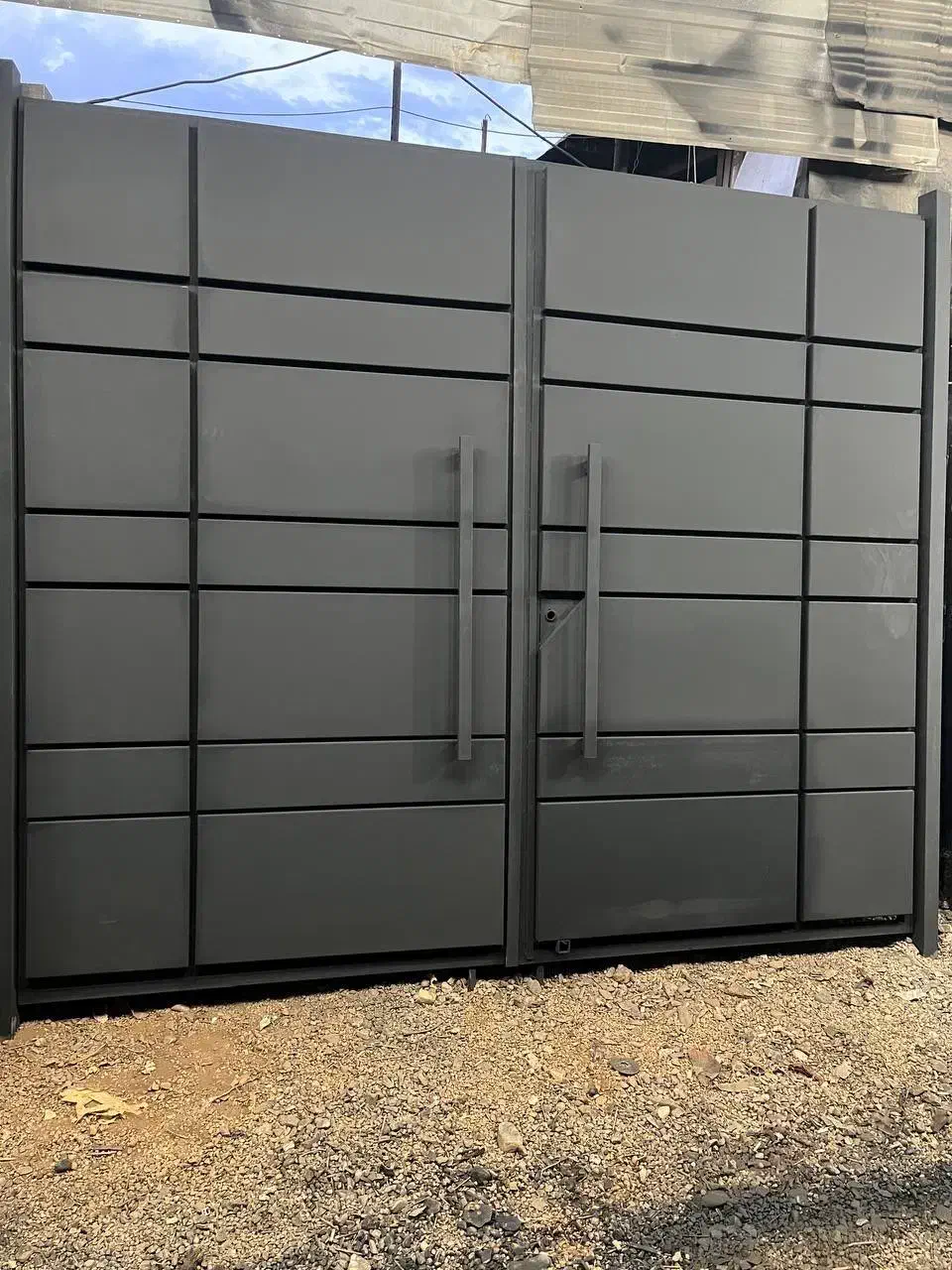 درب آهنی طرح فرفورژه چدن خالص جوش استیل مدرن کد ۲۳|مصالح و تجهیزات ساختمان|تنکابن, |دیوار