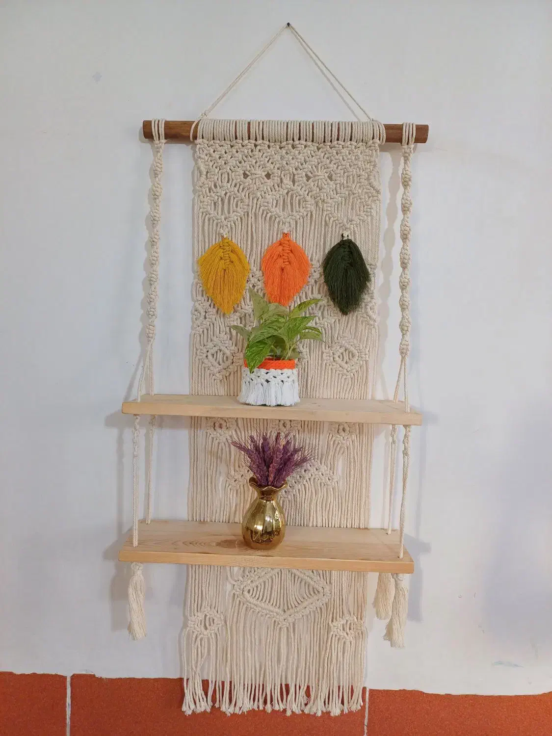 اویز .شلف مکرومه|صنایع دستی و سایر لوازم تزئینی|عطاملک, |دیوار