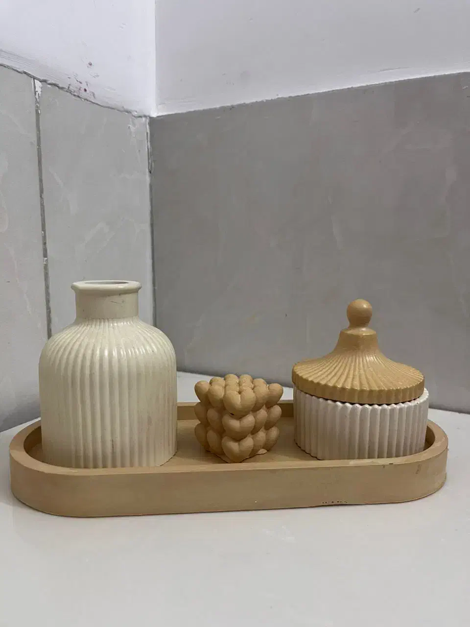 انواع ست های دکوری شمع و سنگ مصنوعی|صنایع دستی و سایر لوازم تزئینی|کاشان, زیدی|دیوار