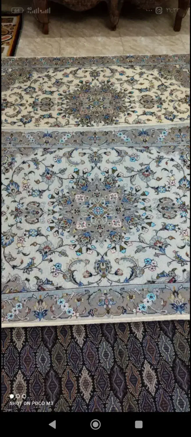 فرش دستباف ابریشم کاشان ذرع و نیم|فرش|چهاردانگه (تهران), |دیوار