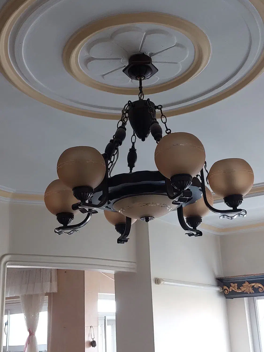 لوستر ۶ شعله|لوستر و چراغ آویز|تنکابن, |دیوار