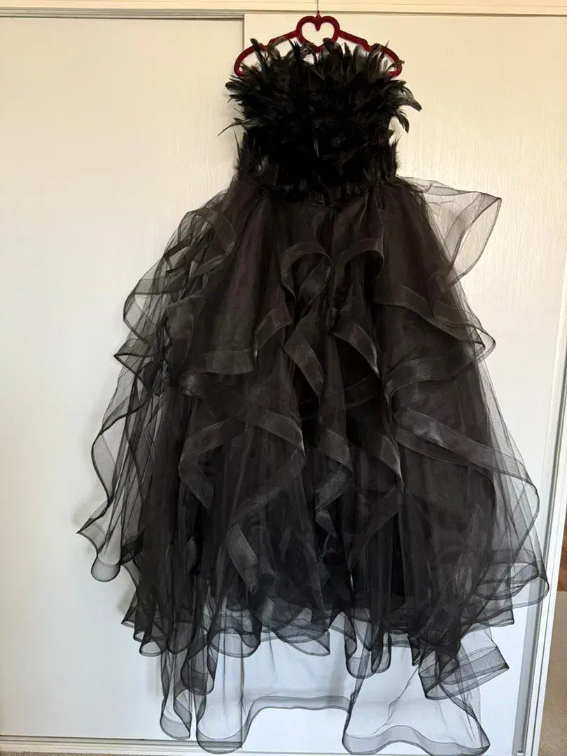 لباس مجلسی مشکی خاص با پر و تور مدل لاکچری|لباس|تهران, امامت|دیوار