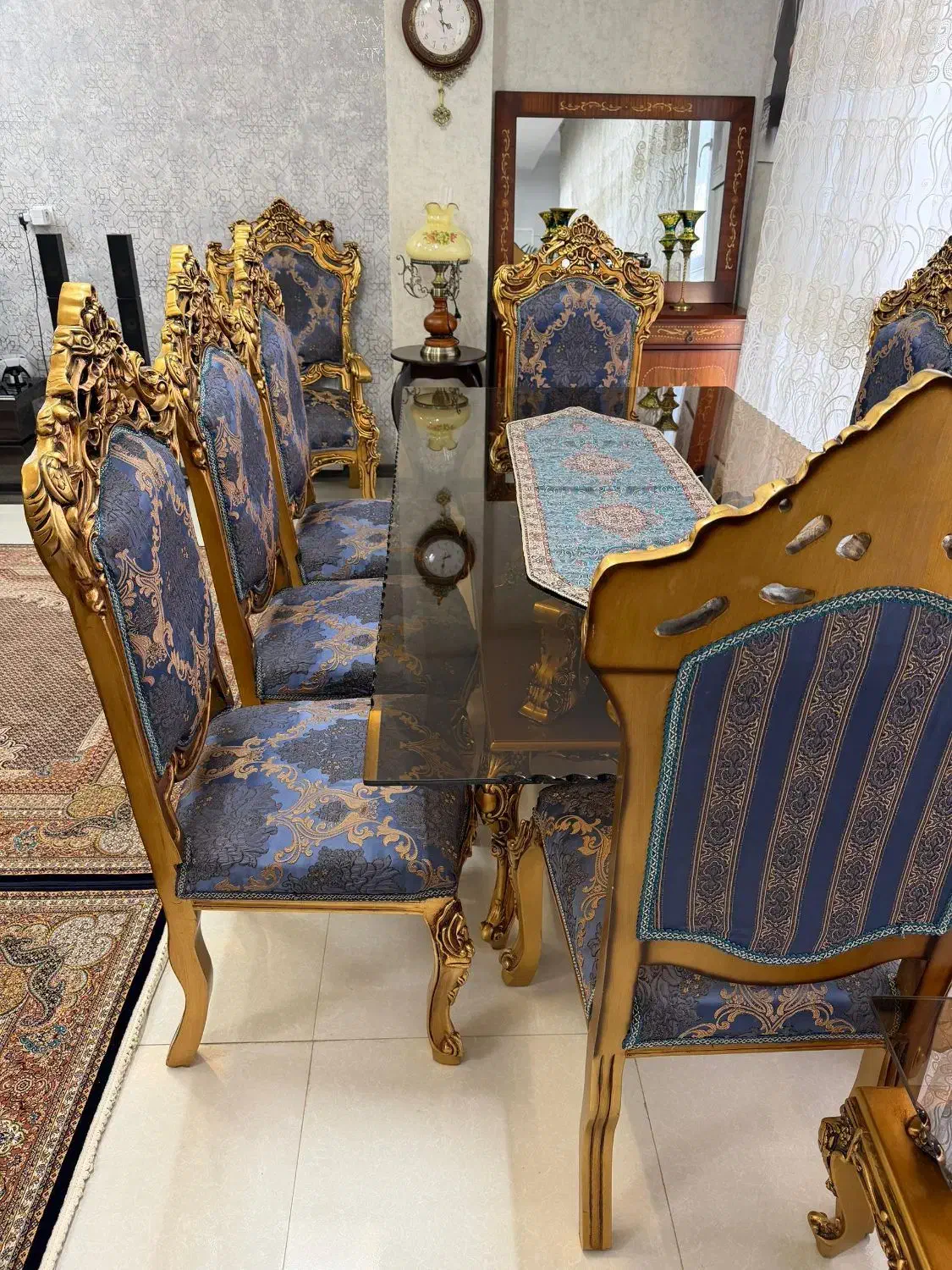 مبل نه نفره میزوعسلی وغذاخوری درحدنومناسب جهیزیه|مبلمان خانگی و میز عسلی|قزوین, |دیوار